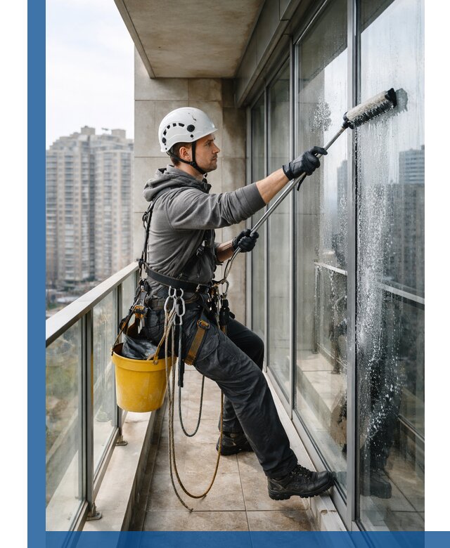 Профессиональная мойка балконного остекления в Владикавказе