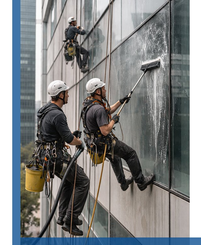 Профессиональная высотная мойка фасадов зданий в Владикавказе