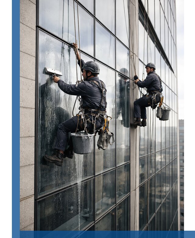 Профессиональная мойка стеклянных фасадов зданий в Владикавказе