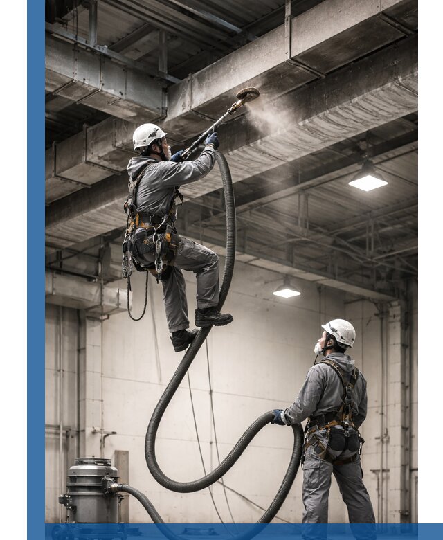 Обеспыливание потолочных конструкций в Владикавказе промышленным альпинизмом