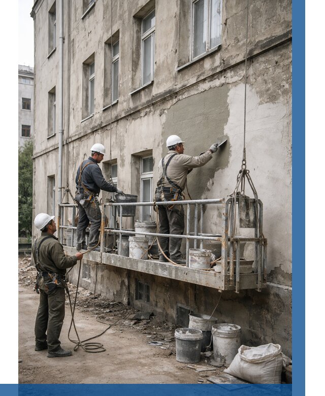 Капитальный ремонт фасада в Владикавказе от 4329 р. | ВЫСОТНИК-Вкз