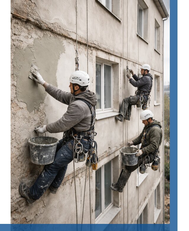 Ремонт штукатурного фасада в Владикавказе от 773 р. под ключ | ВЫСОТНИК-Вкз