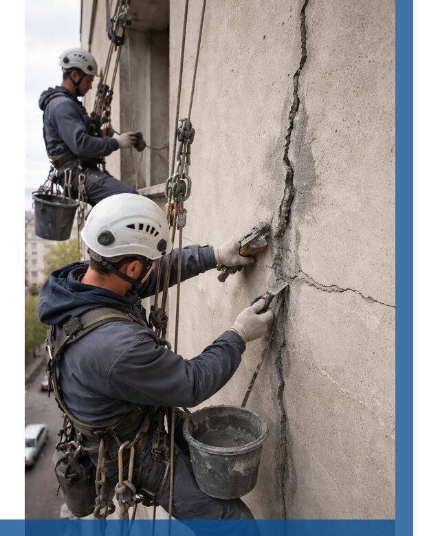 Заделка трещин на фасаде в Владикавказе от 928 р. | ВЫСОТНИК-Вкз