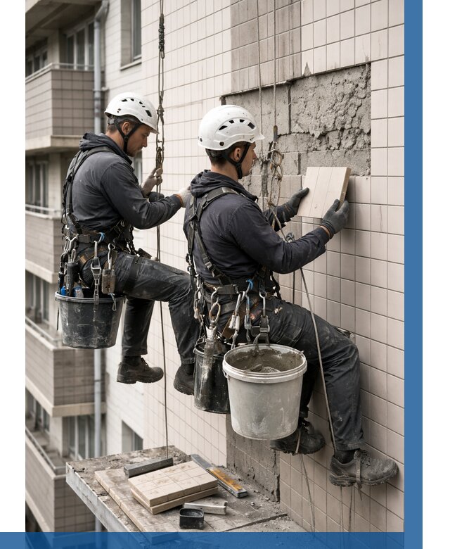 Ремонт облицовки фасада плиткой в Владикавказе от 1855 р. | ВЫСОТНИК-Вкз