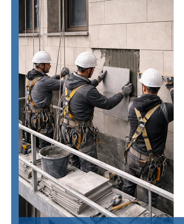 Ремонт облицовки фасада плиткой в Владикавказе с гарантией