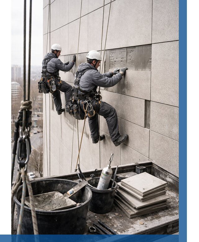 Ремонт фасада из керамогранита в Владикавказе от 2577 р. | ВЫСОТНИК-Вкз