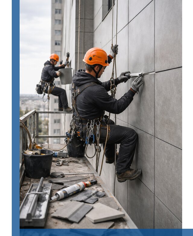 Профессиональный ремонт фасада из керамогранита в Владикавказе