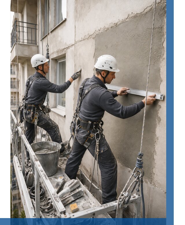 Штукатурка фасада на высоте в Владикавказе от 928 р. | ВЫСОТНИК-Вкз