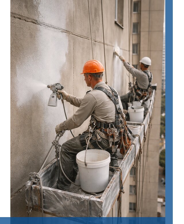 Грунтовка фасада на высоте в Владикавказе от 124 р. | ВЫСОТНИК-Вкз