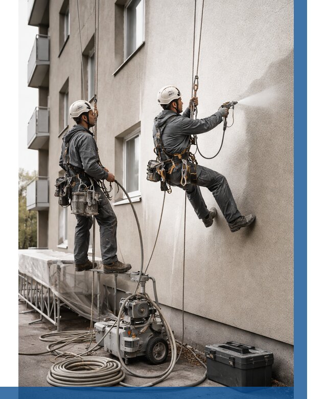 Безвоздушная покраска фасада в Владикавказе от 227 р/м² | ВЫСОТНИК-Вкз