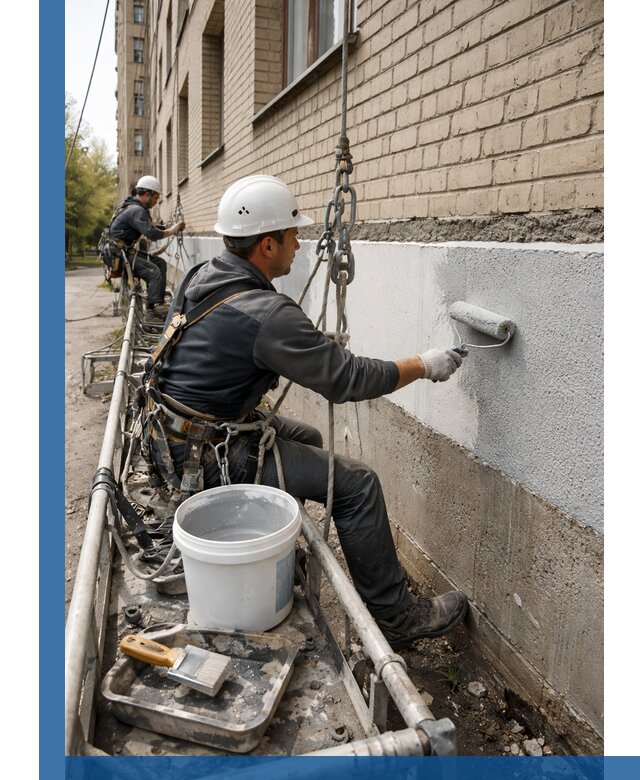 Окраска цоколя здания в Владикавказе профессионально и надежно