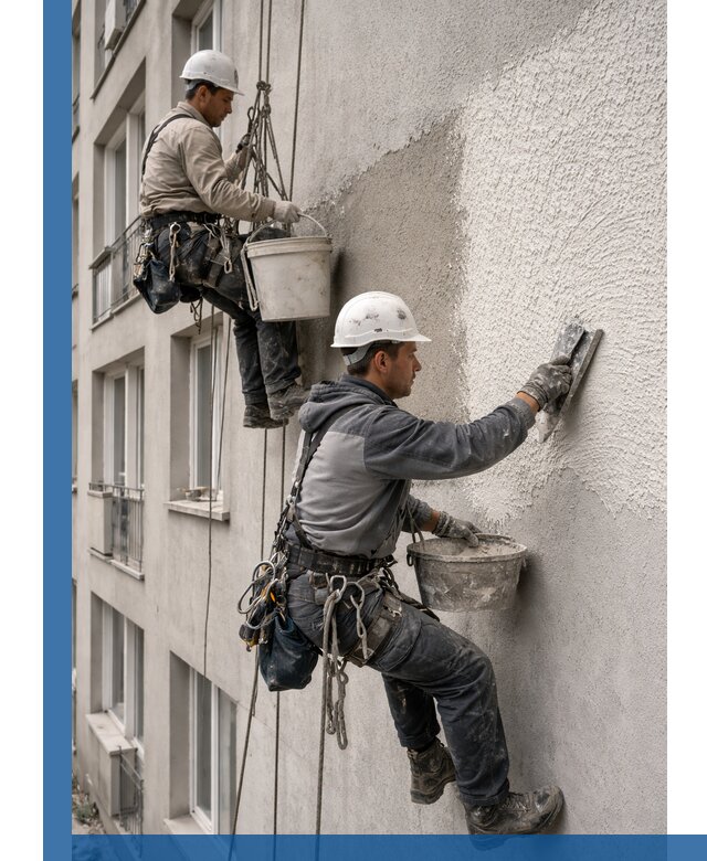 Нанесение декоративной штукатурки короед на фасад в Владикавказе