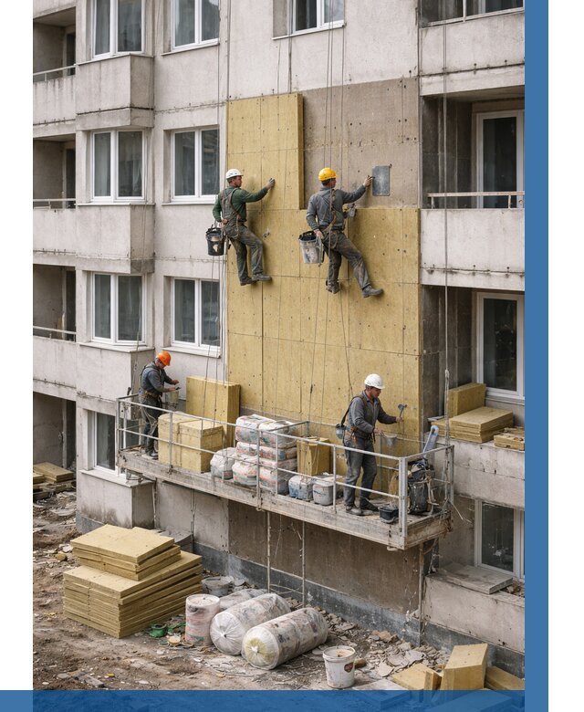 Утепление фасада минватой в Владикавказе от 1546 р. | ВЫСОТНИК-Вкз