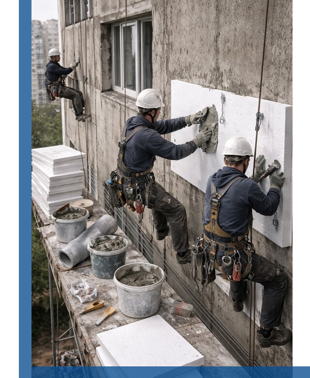 Утепление фасада пенополистиролом в Владикавказе под ключ