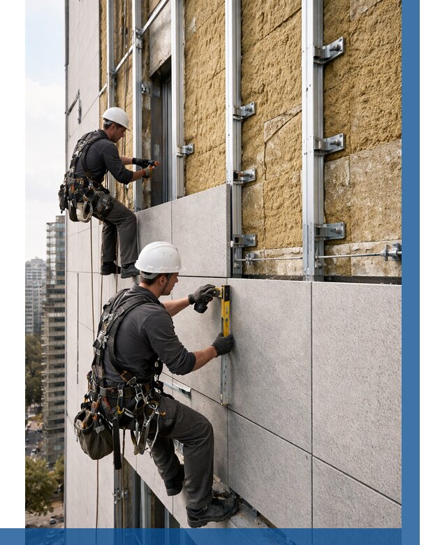 Монтаж вентилируемого фасада в Владикавказе от 3608 р. | ВЫСОТНИК-Вкз