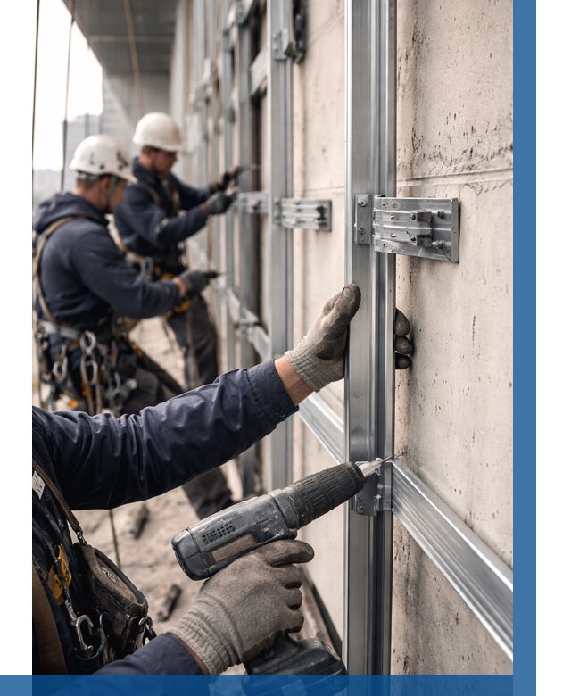 Монтаж подсистемы вентфасада в Владикавказе от 876 р. | ВЫСОТНИК-Вкз