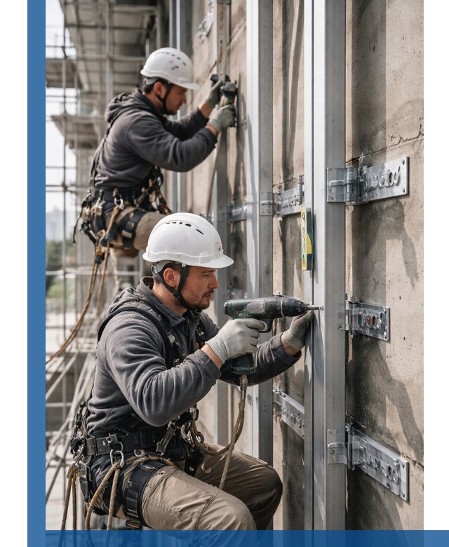 Монтаж и крепление подсистемы вентфасада в Владикавказе