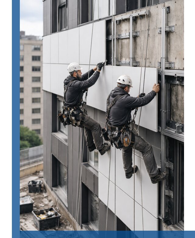 Монтаж композитных панелей фасада в Владикавказе под ключ