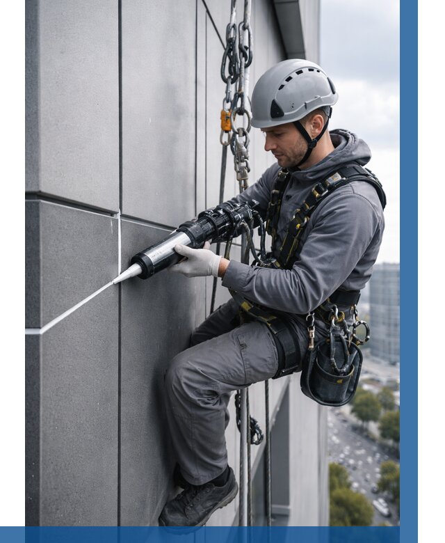 Герметизация стыков фасадных панелей в Владикавказе от 6700 р.| ВЫСОТНИК-Вкз