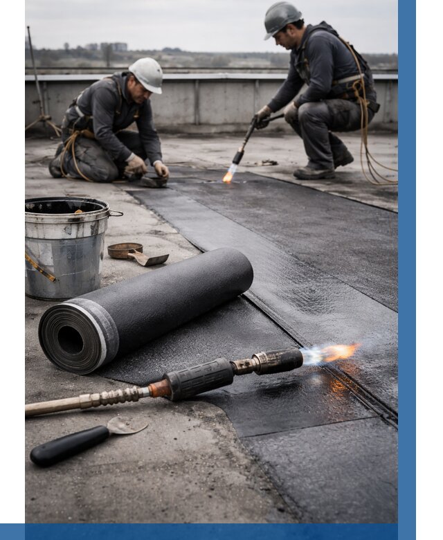 Ремонт рулонной кровли в Владикавказе от 670 р. | ВЫСОТНИК-Вкз