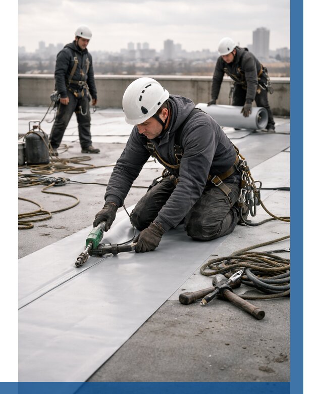 Ремонт мембранной кровли в Владикавказе от 1855 р./м2 | ВЫСОТНИК-Вкз