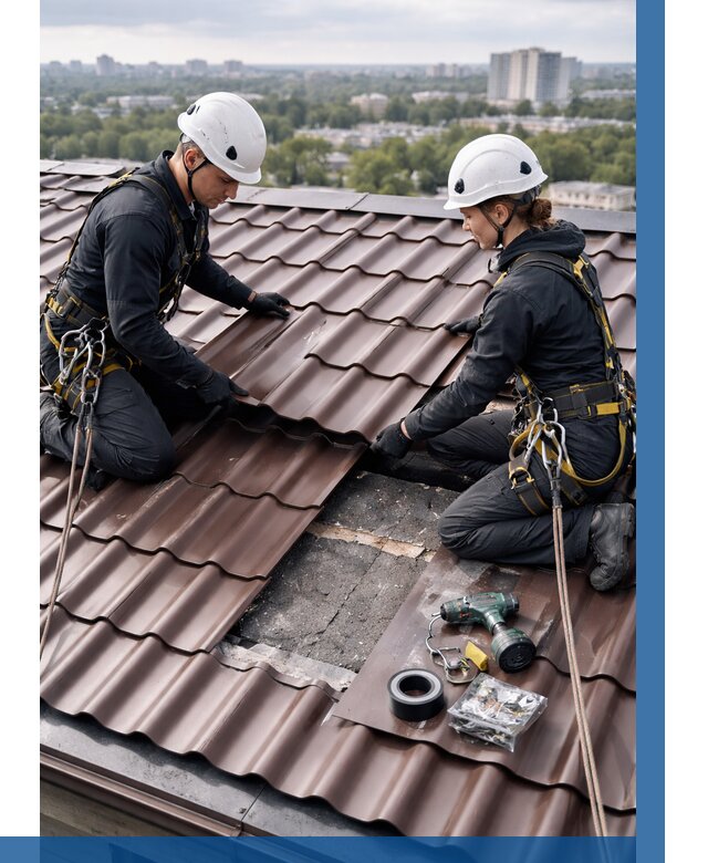 Ремонт металлочерепицы на крыше в Владикавказе от 928 р. | ВЫСОТНИК-Вкз