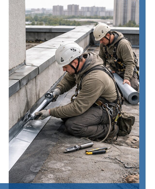 Ремонт кровельных примыканий в Владикавказе от 1237 р. | ВЫСОТНИК-Вкз