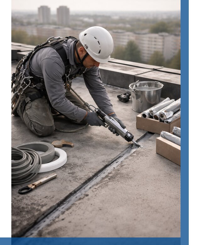 Герметизация швов кровли в Владикавказе от 464 р./м2 | ВЫСОТНИК-Вкз