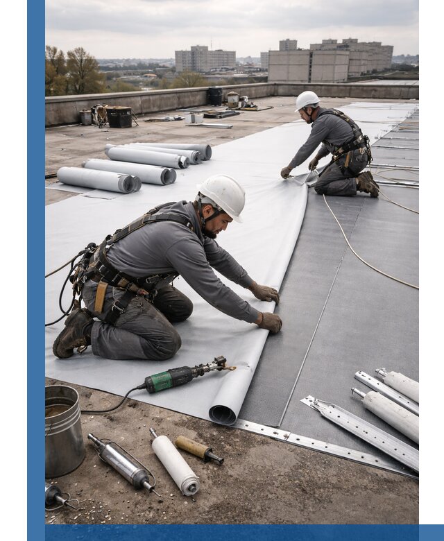 Монтаж мембранной кровли в Владикавказе для промышленных зданий