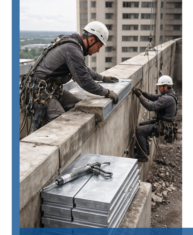 Замена парапетных крышек и установка новых в Владикавказе