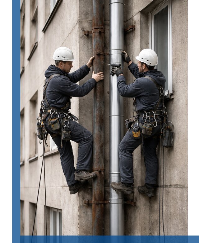 Замена водосточных труб в Владикавказе: монтаж и демонтаж под ключ