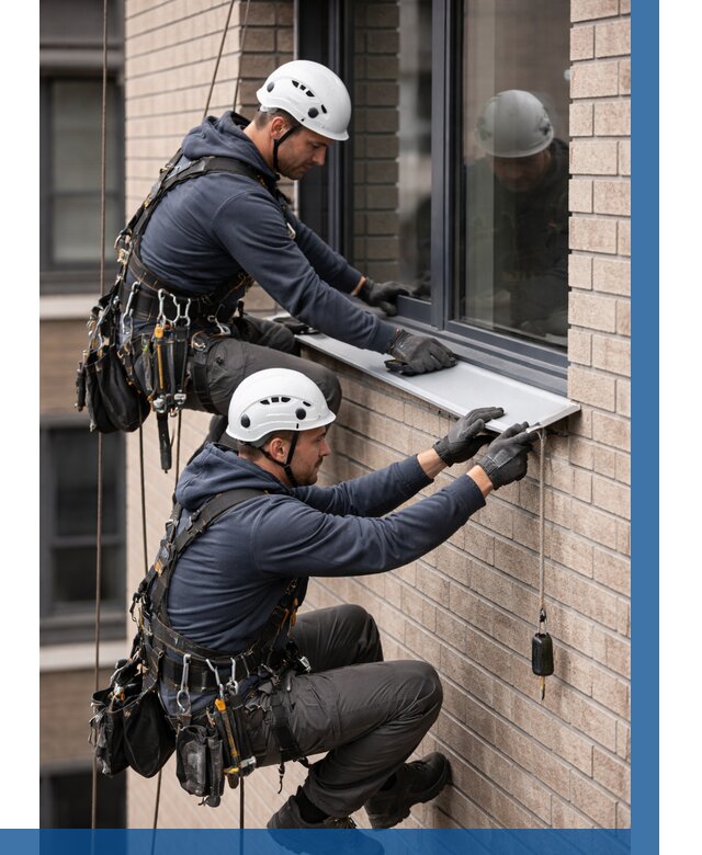 Монтаж оконных отливов под ключ в Владикавказе от 3608 р. | ВЫСОТНИК-Вкз