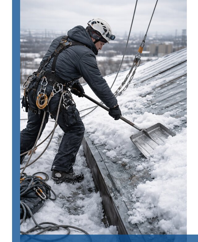 Профессиональная очистка кровли от снега и наледи в Владикавказе