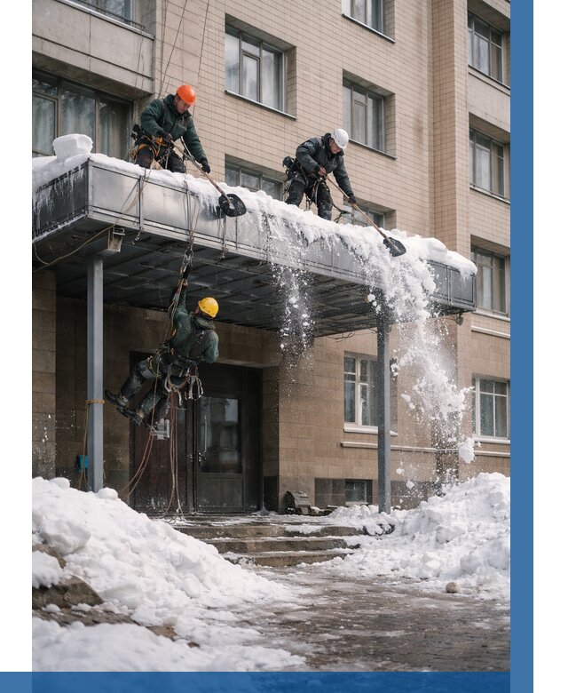 Очистка козырьков от снега в Владикавказе от 3608 р. | ВЫСОТНИК-Вкз