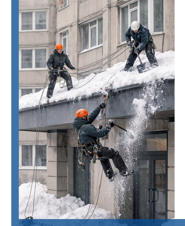 Безопасная очистка навесов от снега в Владикавказе круглогодично