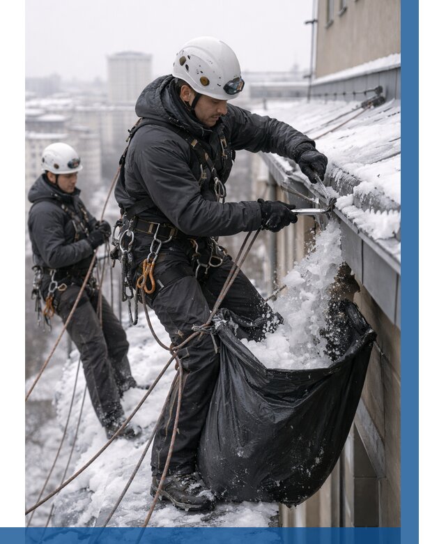 Аварийная очистка крыши в Владикавказе под ключ от 309 р. | ВЫСОТНИК-Вкз