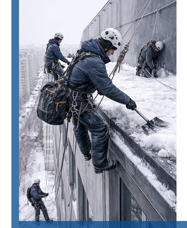 Абонентское обслуживание кровли зимой в Владикавказе регулярный уход