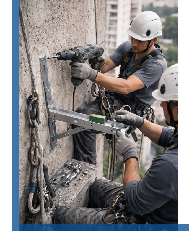 Установка кронштейнов кондиционера и крепежа в Владикавказе