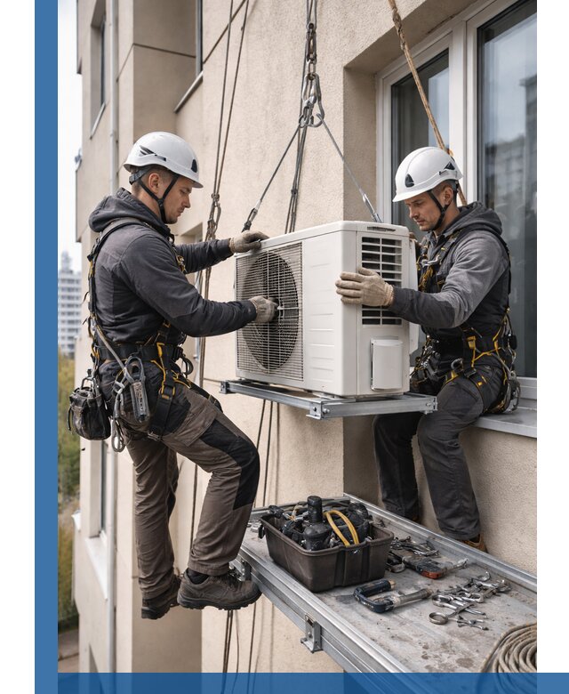 Перенос внешнего блока кондиционера в Владикавказе с монтажом и крепежом