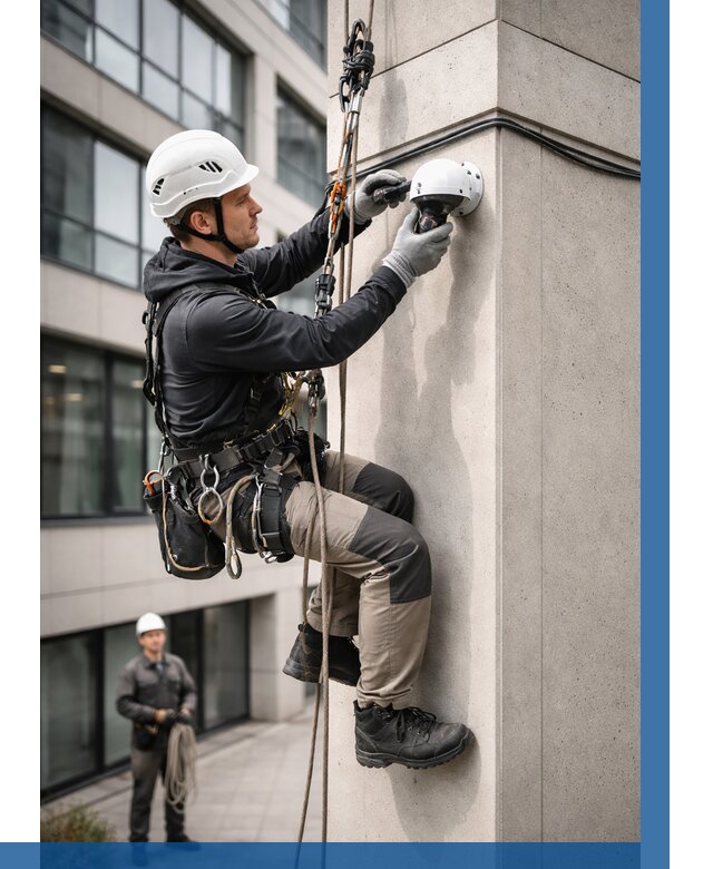 Монтаж камер видеонаблюдения на фасаде в Владикавказе от 8762 р.-ВЫСОТНИК-Вкз