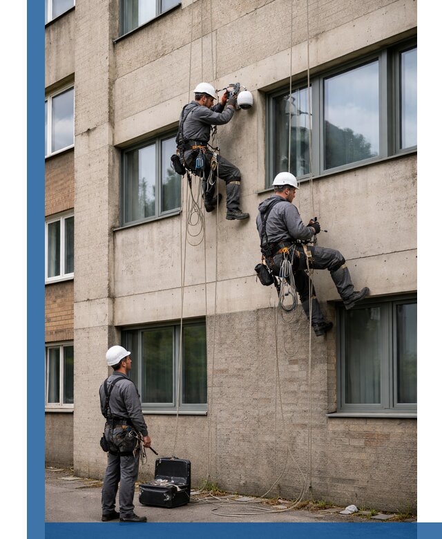 Монтаж фасадных камер видеонаблюдения в Владикавказе под ключ