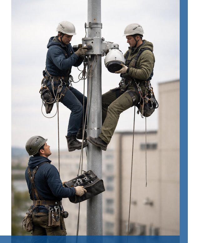 Установка видеокамер на мачте в Владикавказе от 8762 р. | ВЫСОТНИК-Вкз