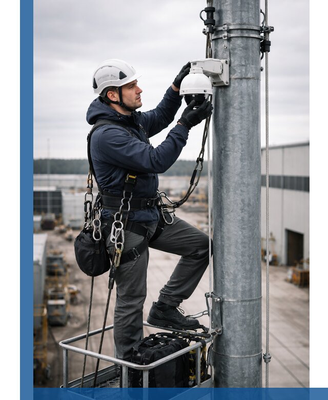 Профессиональная установка видеокамер на мачте в Владикавказе