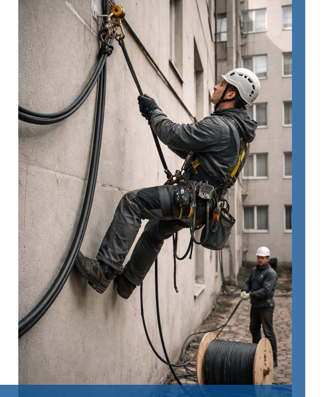 Протяжка кабеля питания на высоте в Владикавказе от 464 р. | ВЫСОТНИК-Вкз