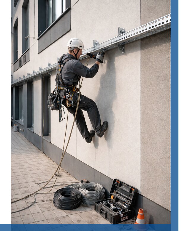 Монтаж кабельных лотков на фасаде в Владикавказе от 1237 р. | ВЫСОТНИК-Вкз