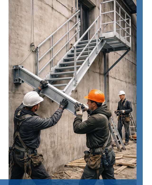 Монтаж металлических лестниц в Владикавказе от 15462 р. | ВЫСОТНИК-Вкз