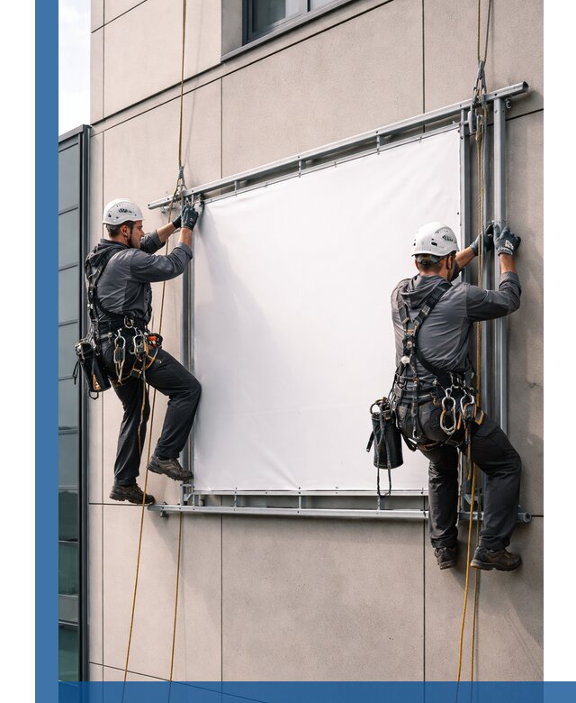 Монтаж наружной рекламной вывески в Владикавказе под ключ