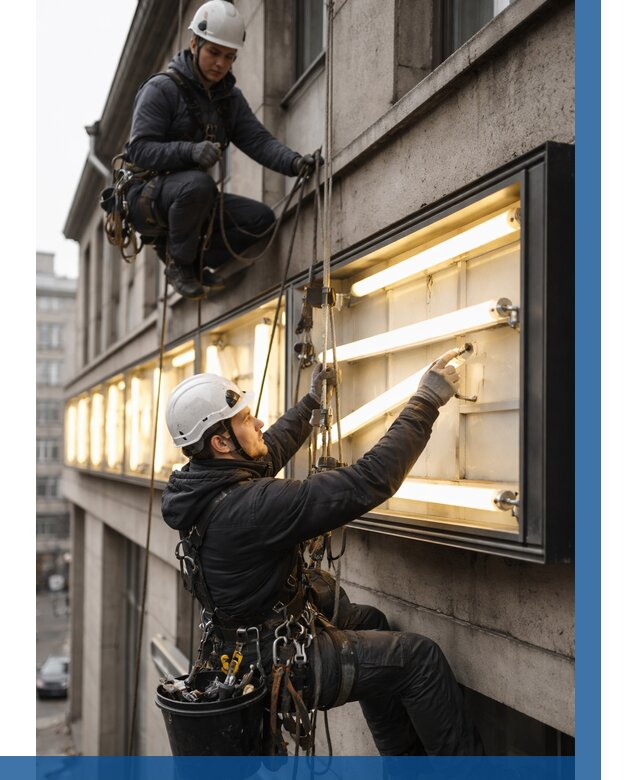 Замена ламп в вывеске в Владикавказе под ключ от 3608 р. | ВЫСОТНИК-Вкз