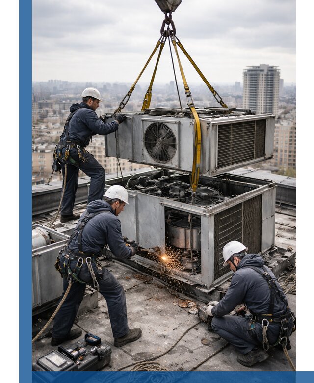 Демонтаж крышной установки в Владикавказе любой сложности