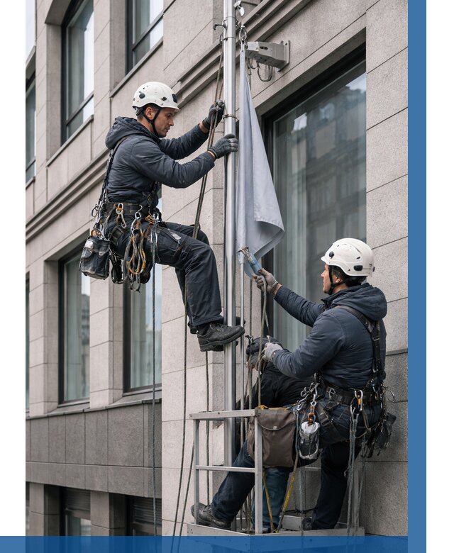 Установка флагов на фасаде в Владикавказе от 4639 р. | ВЫСОТНИК-Вкз